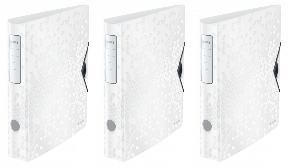 3x Segregator A4 Leitz 180° Active Wow, 65mm, do 350 kartek, biały