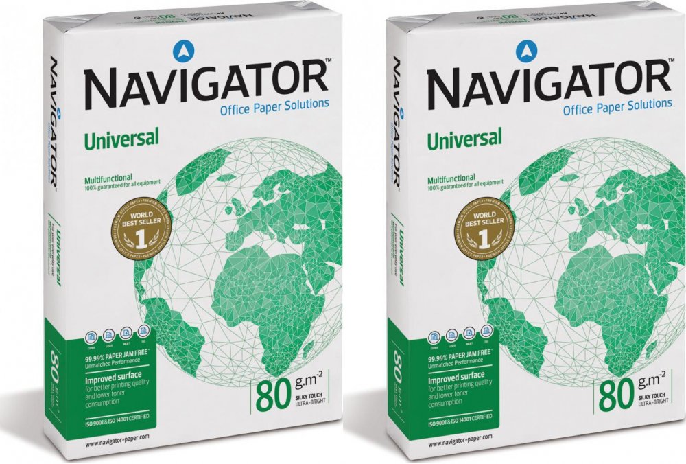 2x Papier ksero Navigator Universal, A4, 80g/m2, 500 arkuszy, biały