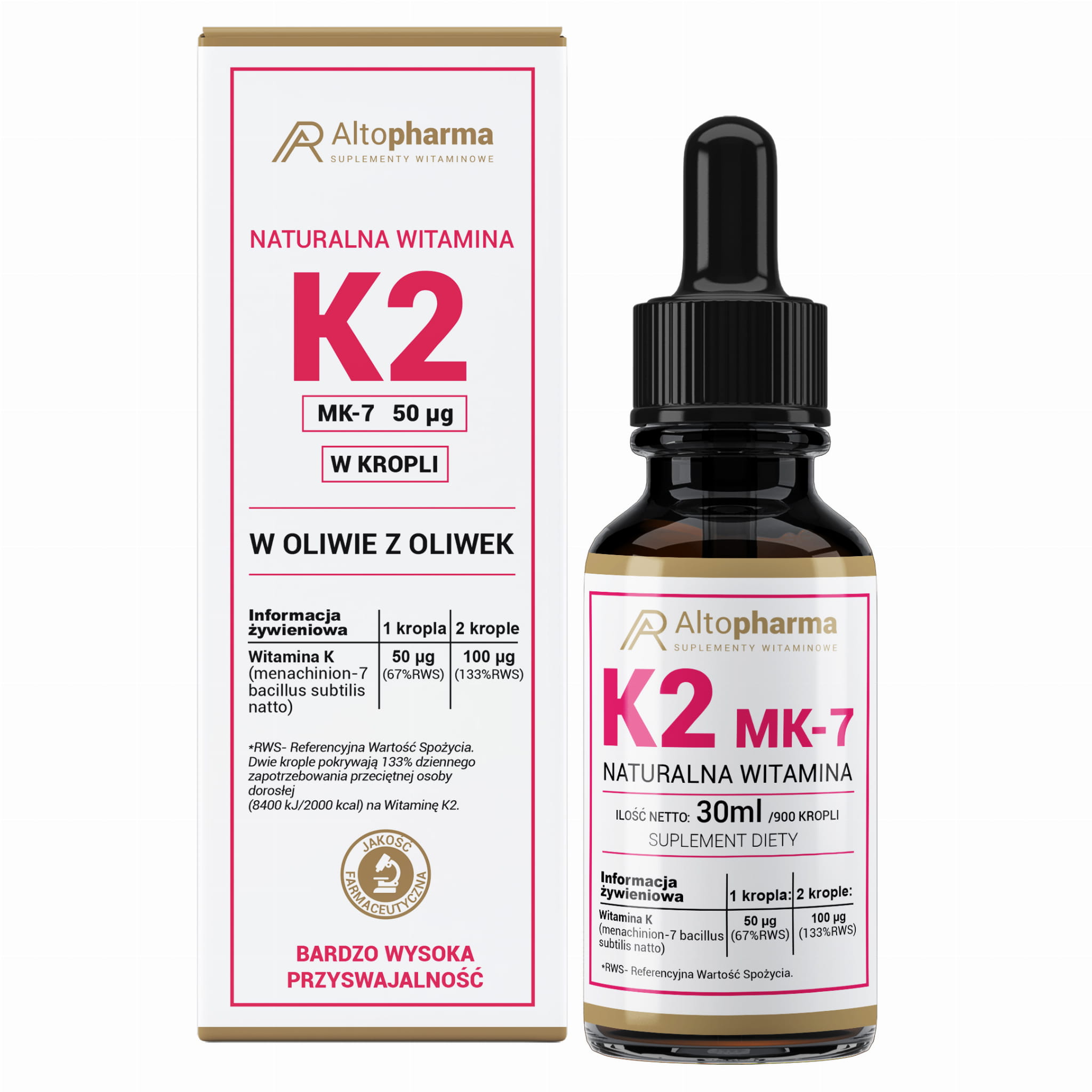 Naturalna Witamina K2 FORTE 30ml Altopharma