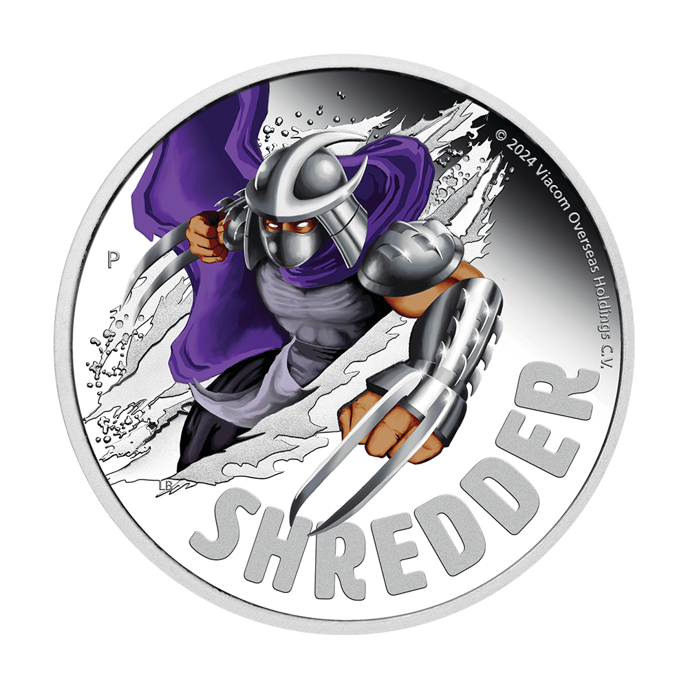 Srebrna moneta Wojownicze Żółwie Ninja: Shredder 2024 - wysyłka 24 h!