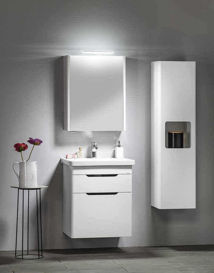 Sapho Lucie szafka 55 cm lustrzana z oświetleniem LED wisząca biały LU055-0030