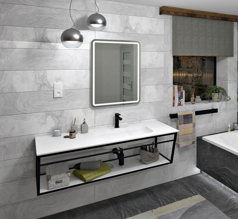 Sapho Aruba umywalka 130x51,5 cm meblowa prostokątna prawa biały mat AR130-B1R