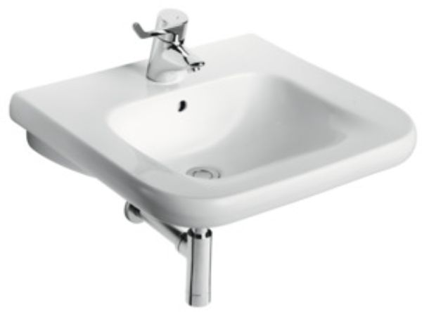 Ideal Standard Contour 21 umywalka 55x54 cm prostokątna ścienna dla niepełnosprawnych biała S216501