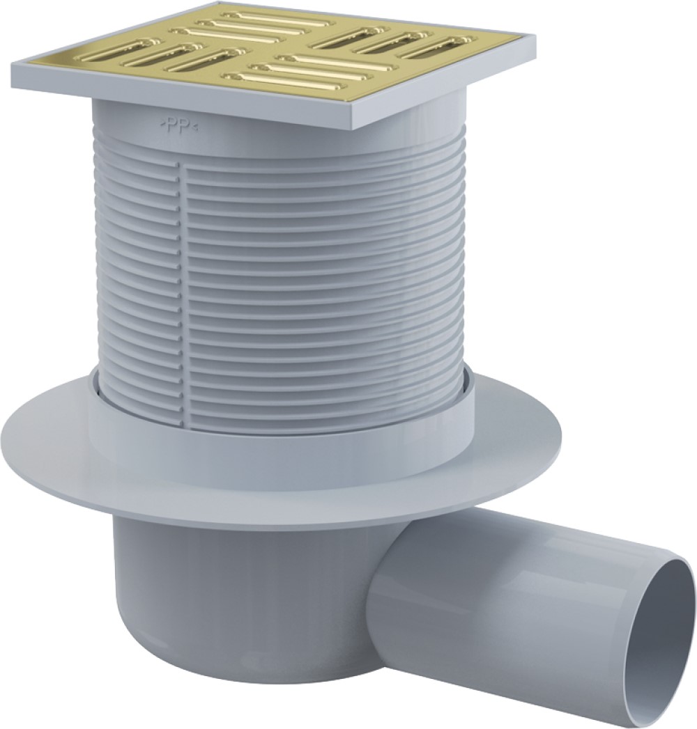 Deante odpływ prysznicowy 10,5 cm złoty szczotkowany KOS_R01C