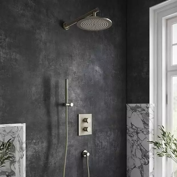 Zestaw Villeroy & Boch Universal Taps & Fittings zestaw prysznicowy podtynkowy termostatyczny z deszczownicą nikiel szczotkowany ...