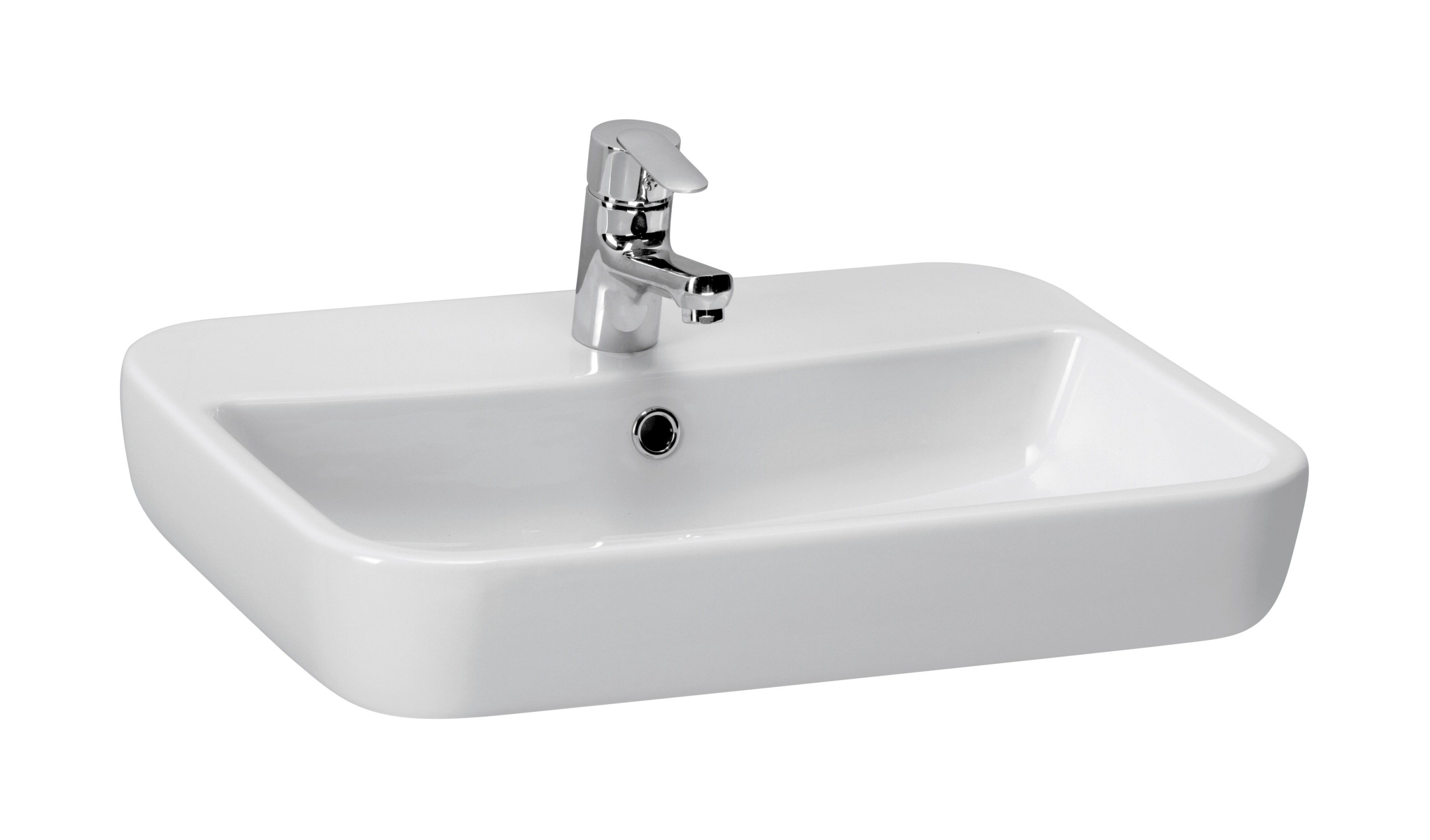 Cersanit Caspia Square umywalka 60 cm nablatowa biała K11-0095