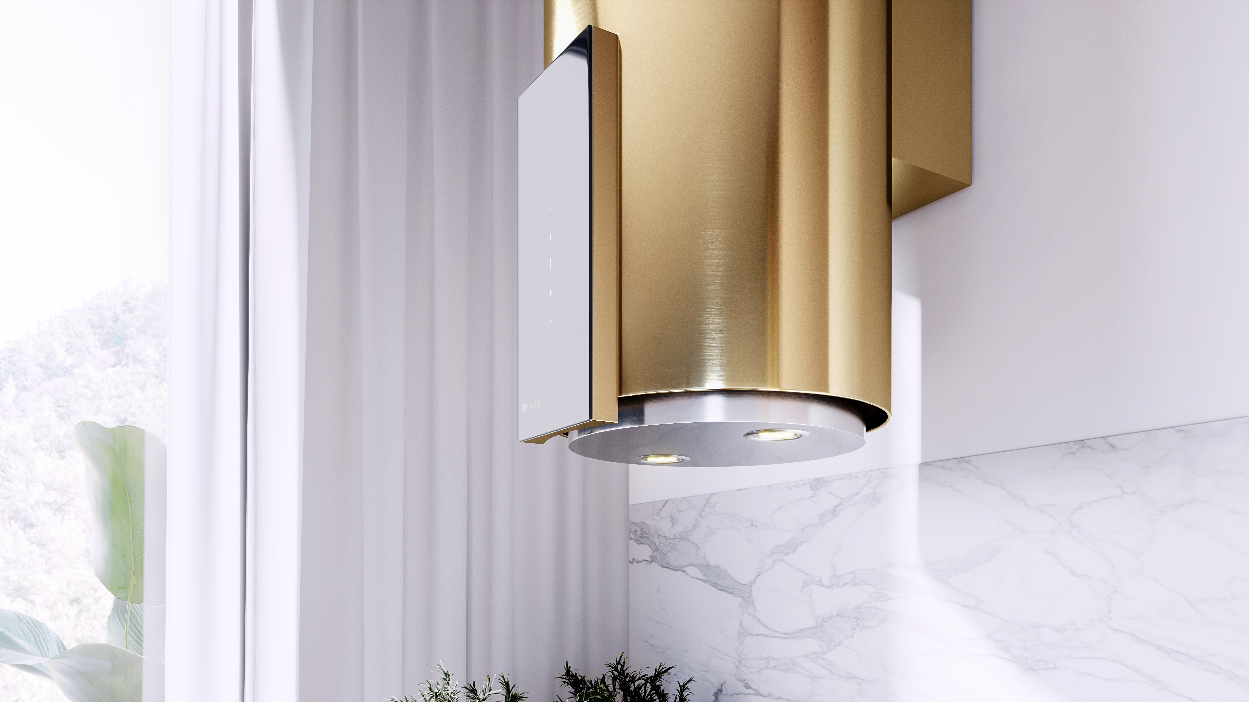Globalo Exclusive Roxano okap kuchenny 50 cm ścienny złoty ROXANO_39_1_LIGHT_GOLD