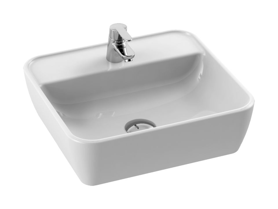 CeraStyle One umywalka 46x42 cm nablatowa prostokątna biała 076300-u