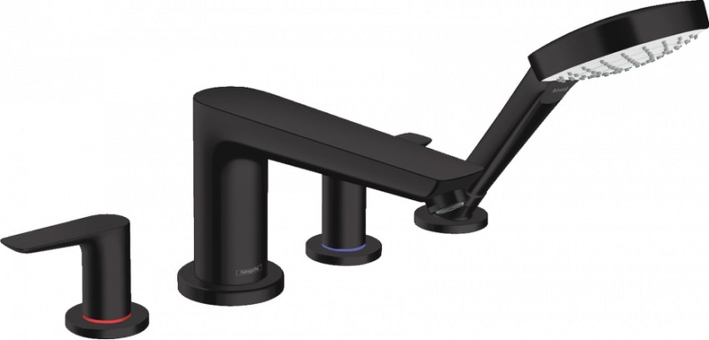 Hansgrohe Talis E bateria wannowo-prysznicowa 4-otworowa czarny mat 71748670