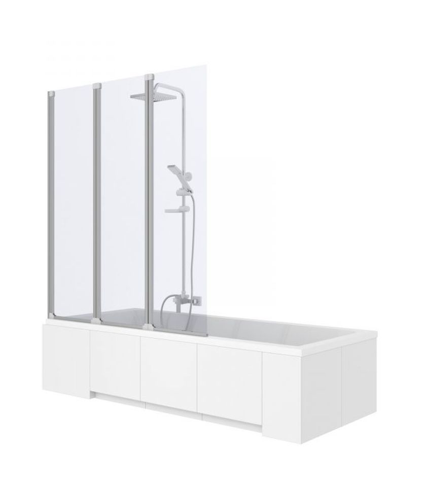 Rea Agat-3 parawan nawannowy 120x140 cm 3-częściowy profile chrom REA-W0301