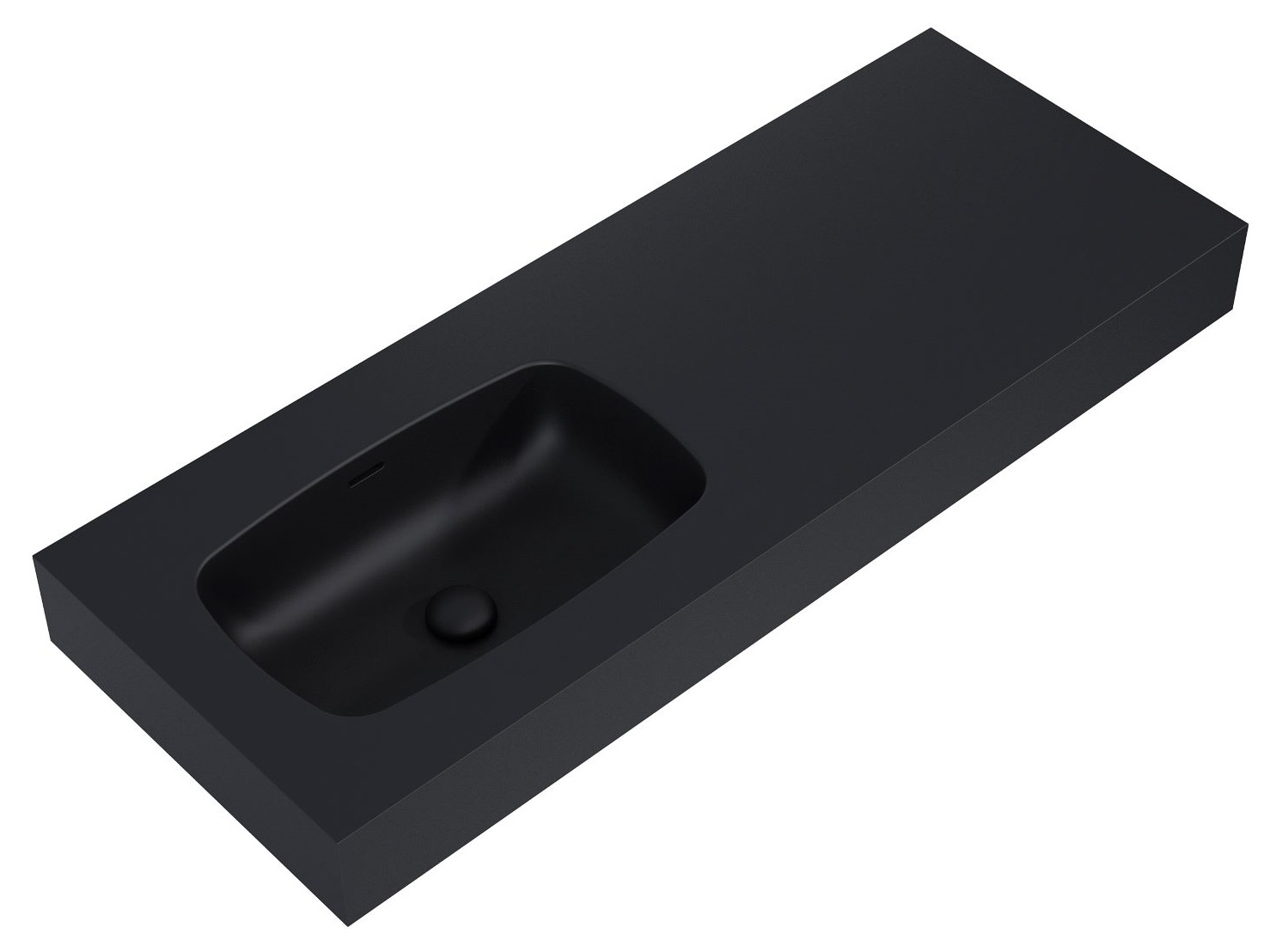 Elita Dimple umywalka 121x46 cm prostokątna ścienna lewa black matt RE041201027160