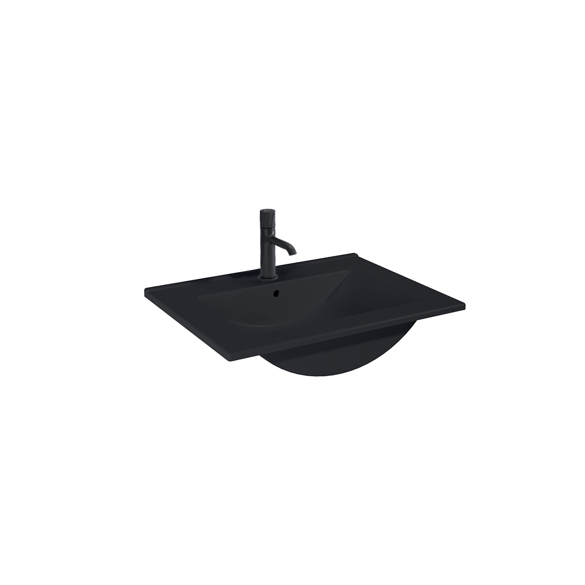 Oltens Vernal umywalka 61x46 cm prostokątna meblowa czarna 41205300 - Wysyłka w 24h