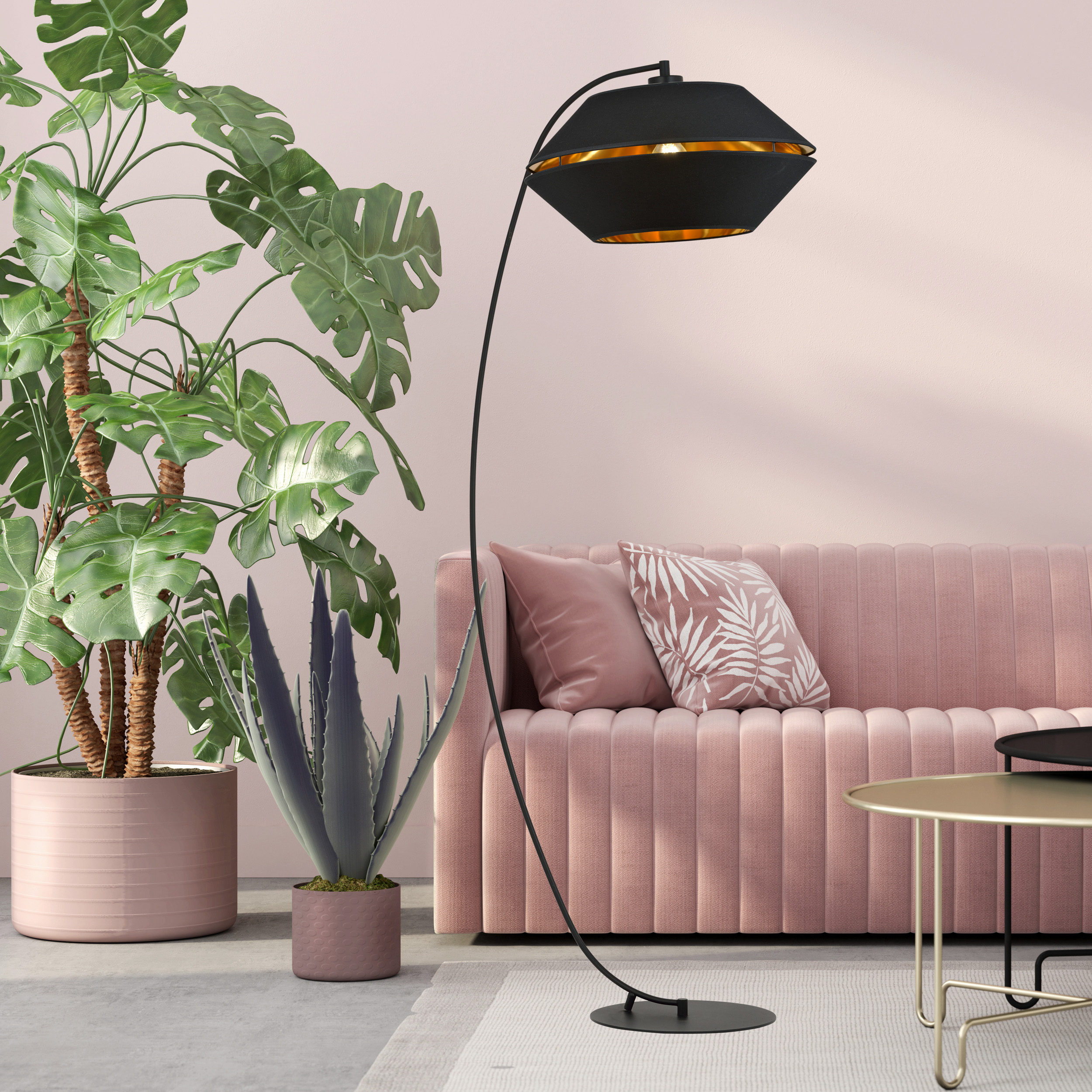Emibig Piano lampa stojąca 1x15 W czarna-złota 1183/LP