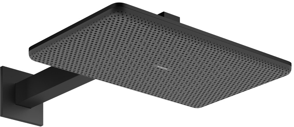 Hansgrohe Raindance Alive Q EcoSmart deszczownica z ramieniem 34,3x21,4 cm prostokątna czarny mat 24551670
