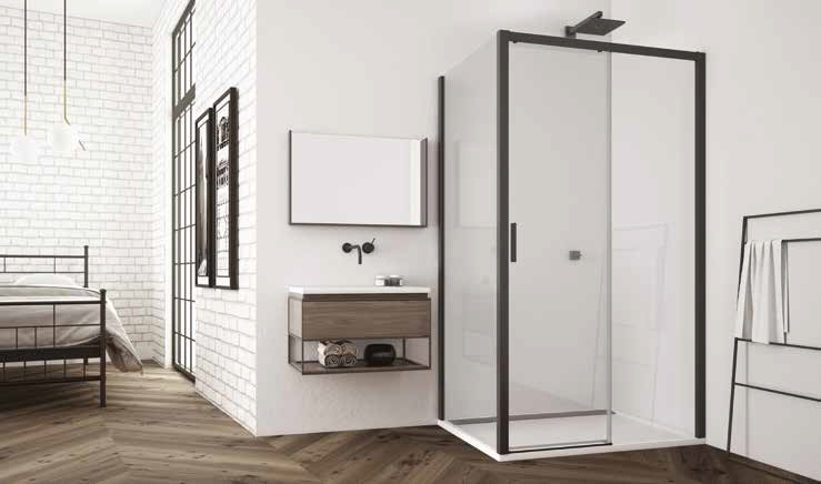 SanSwiss Top Line S ścianka prysznicowa 80 cm czarny mat/szkło przezroczyste TLSP0800607