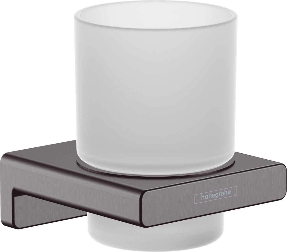 Hansgrohe AddStoris kubek na szczoteczki do zębów ścienny szkło matowe/czarny chrom szczotkowany 41749340