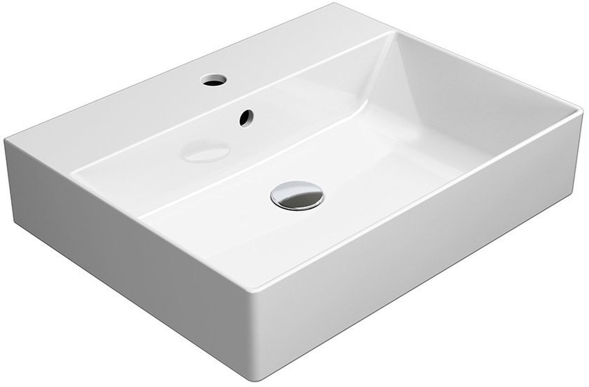 GSI Kube X umywalka 60x47 cm prostokątna ścienna-nablatowa biała 9431111
