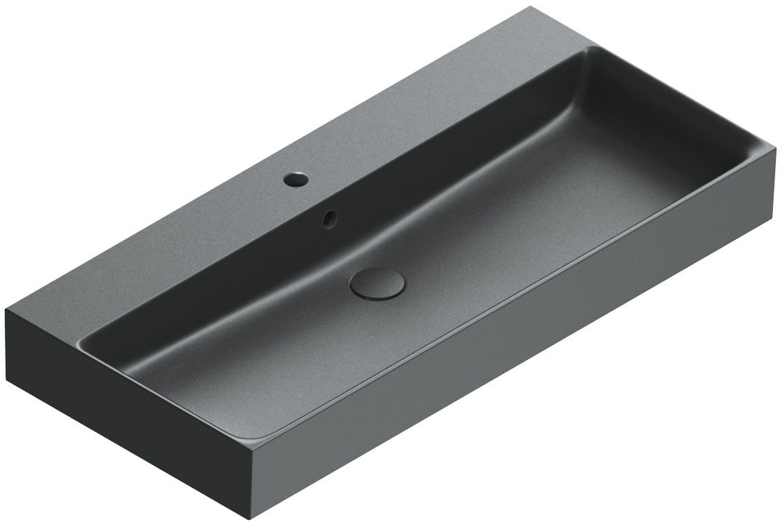 Catalano Premium umywalka 100x47 cm prostokątna nablatowa czarna 0221000022