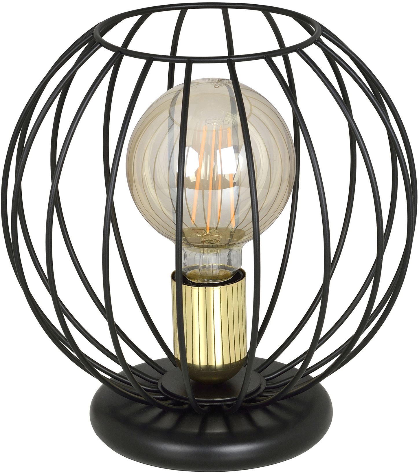 Emibig Albio lampa stołowa 1x15 W czarna-złota 144/LN1