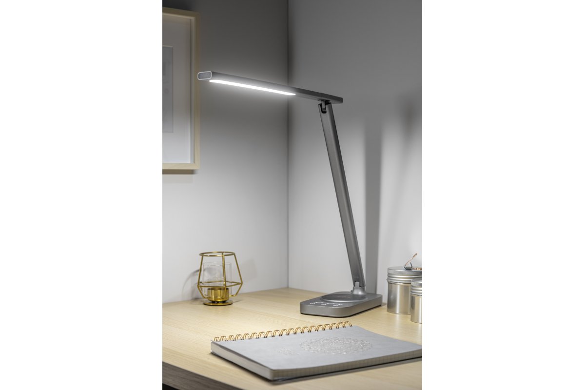 GTV Bressi lampa biurkowa 1x8 W szara LB-BRE8W-15-DEC