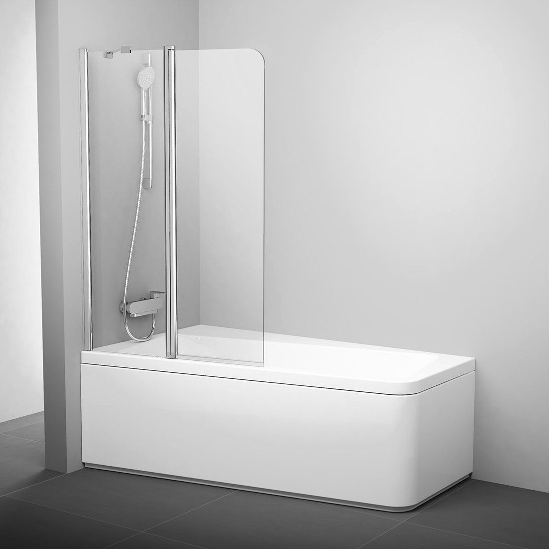Ravak 10° parawan nawannowy 99 cm 2-częściowy aluminium połysk/szkło przezroczyste 7QLA0C03Z1