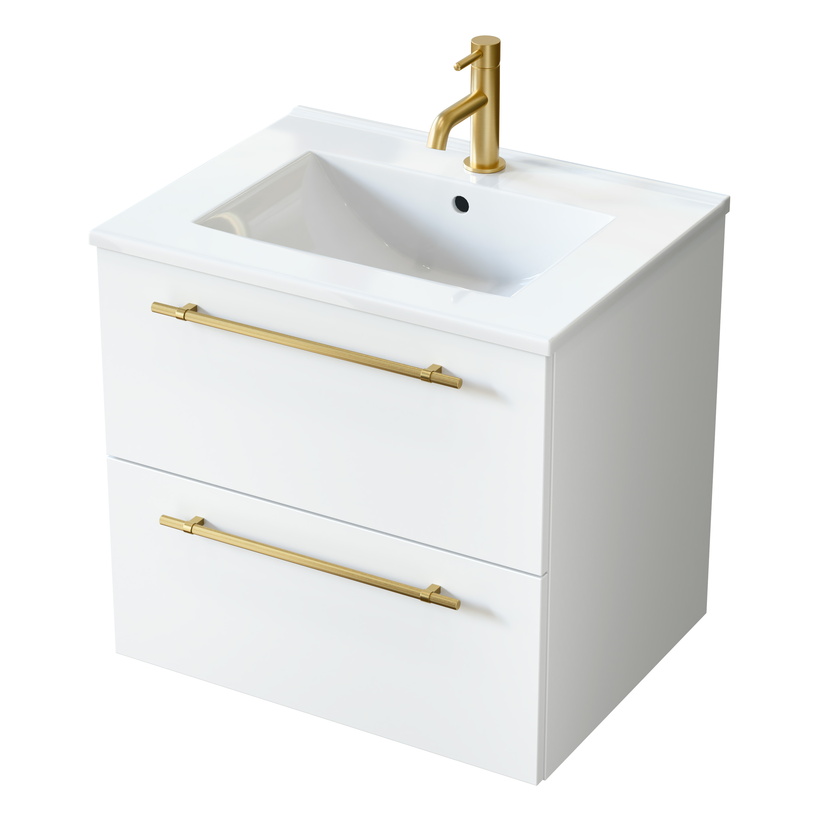 Uptrend Nava umywalka z szafką i uchwytami 60,5 cm białą 004SU6002UP4530600