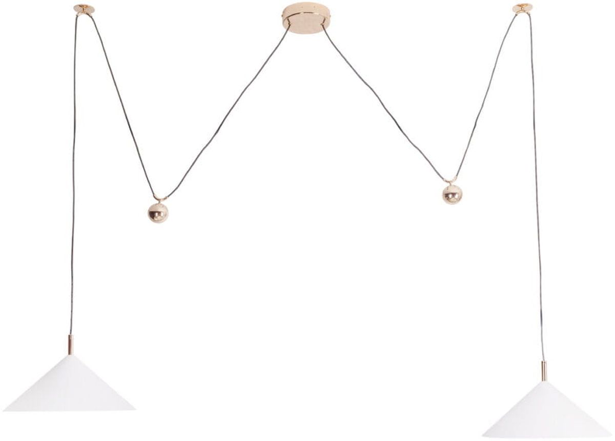 MaxLight Vulcano lampa wisząca 2x5W biały/złoty P0506