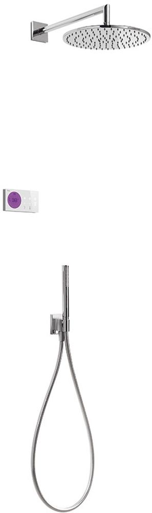 Tres Shower Technology zestaw prysznicowy podtynkowy termostatyczny z deszczownicą chrom/biały 092.865.58