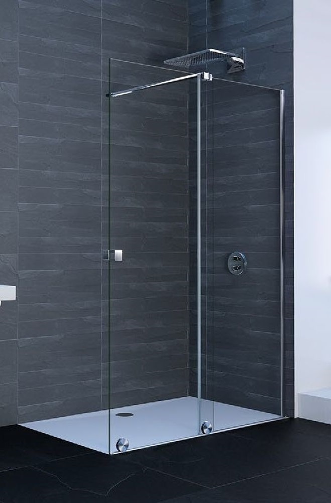 Hüppe Xtensa Pure 4-kąt drzwi prysznicowe 110 cm prawe srebrny połysk/szkło przezroczyste Anti-Plaque XT0202.069.322