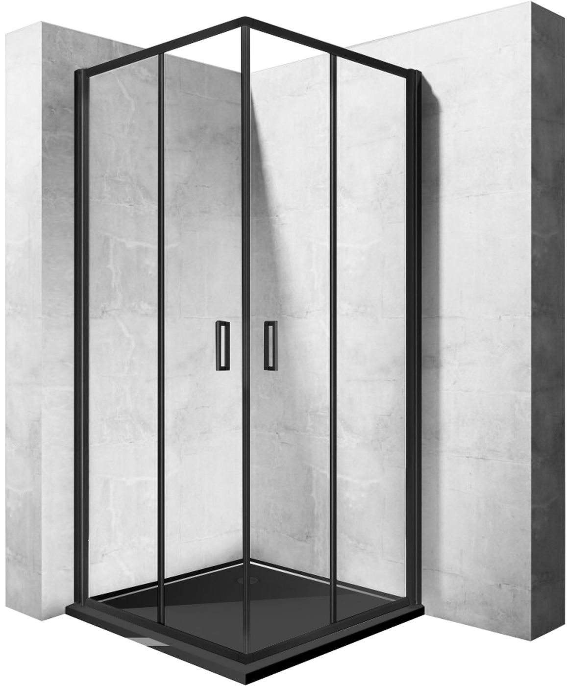 Rea Punto Black kabina prysznicowa 90x90 cm kwadratowa czarny/szkło przezroczyste REA-K4801 - Wysyłka w 24h