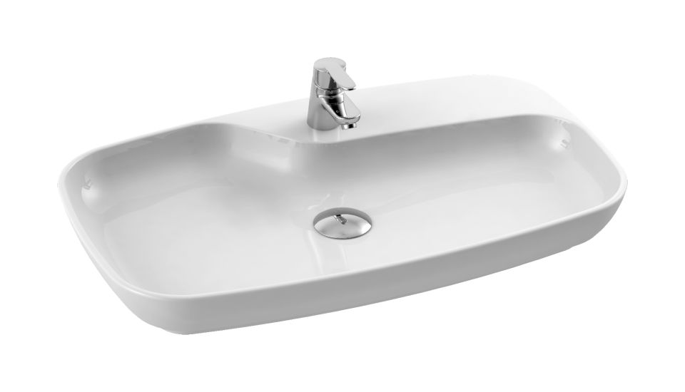 CeraStyle Nova umywalka 70x43 cm nablatowa owalna biała 074400-u