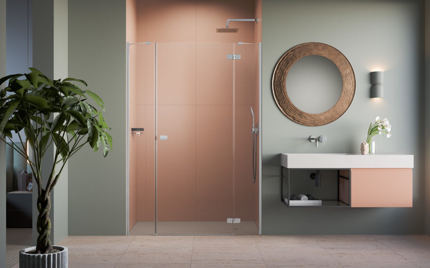 Radaway Fuenta Chrome DWJ+S drzwi prysznicowe 110 cm uchylne chrom połysk/szkło przezroczyste 1384030-01-01R
