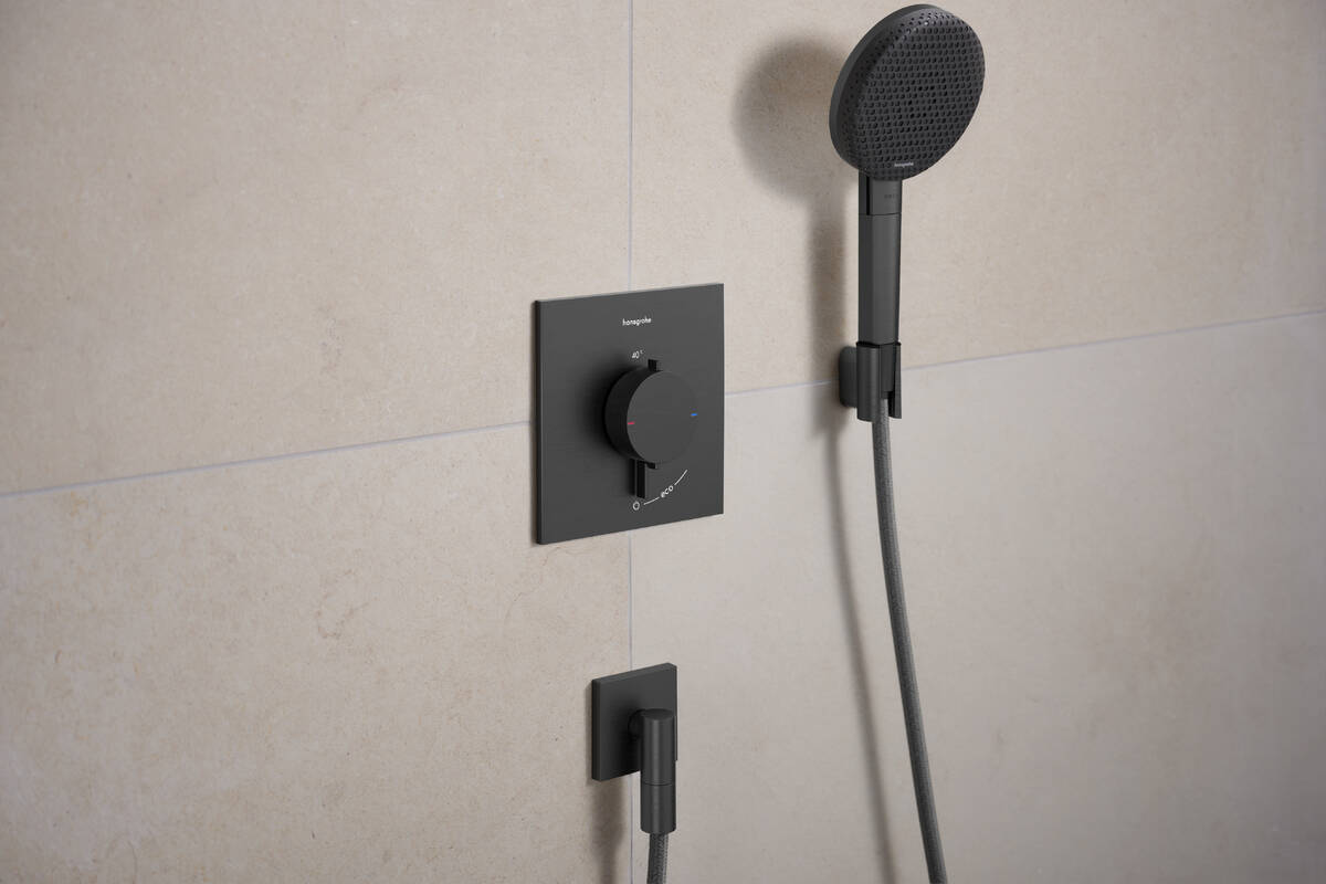 Hansgrohe Ecostat Comfort E bateria prysznicowa podtynkowa z termostatem czarny chrom szczotkowany 33710340
