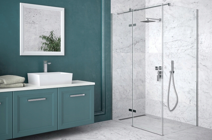 Besco Pixa kabina prysznicowa 100x80 cm prostokątna prawa chrom/szkło przezroczyste PPP-108-195-C
