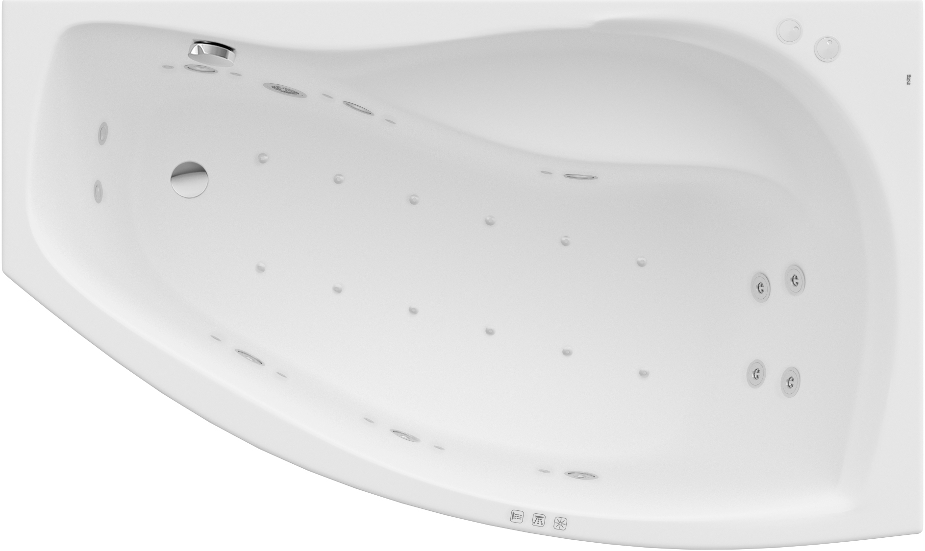 Roca Nicole wanna z hydromasażem 150x90 cm asymetryczna biała A24T149000