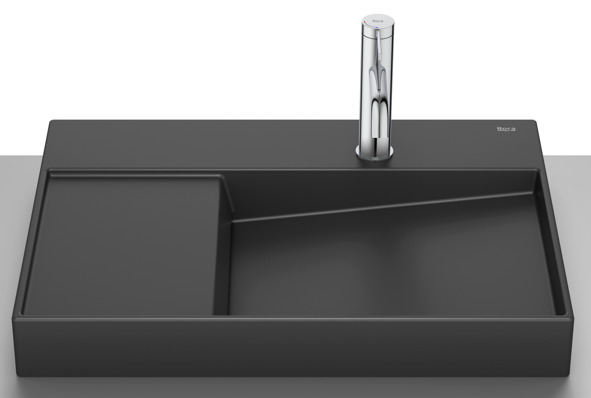 Roca Horizon umywalka 60x42 cm nablatowa czarna A32727408B