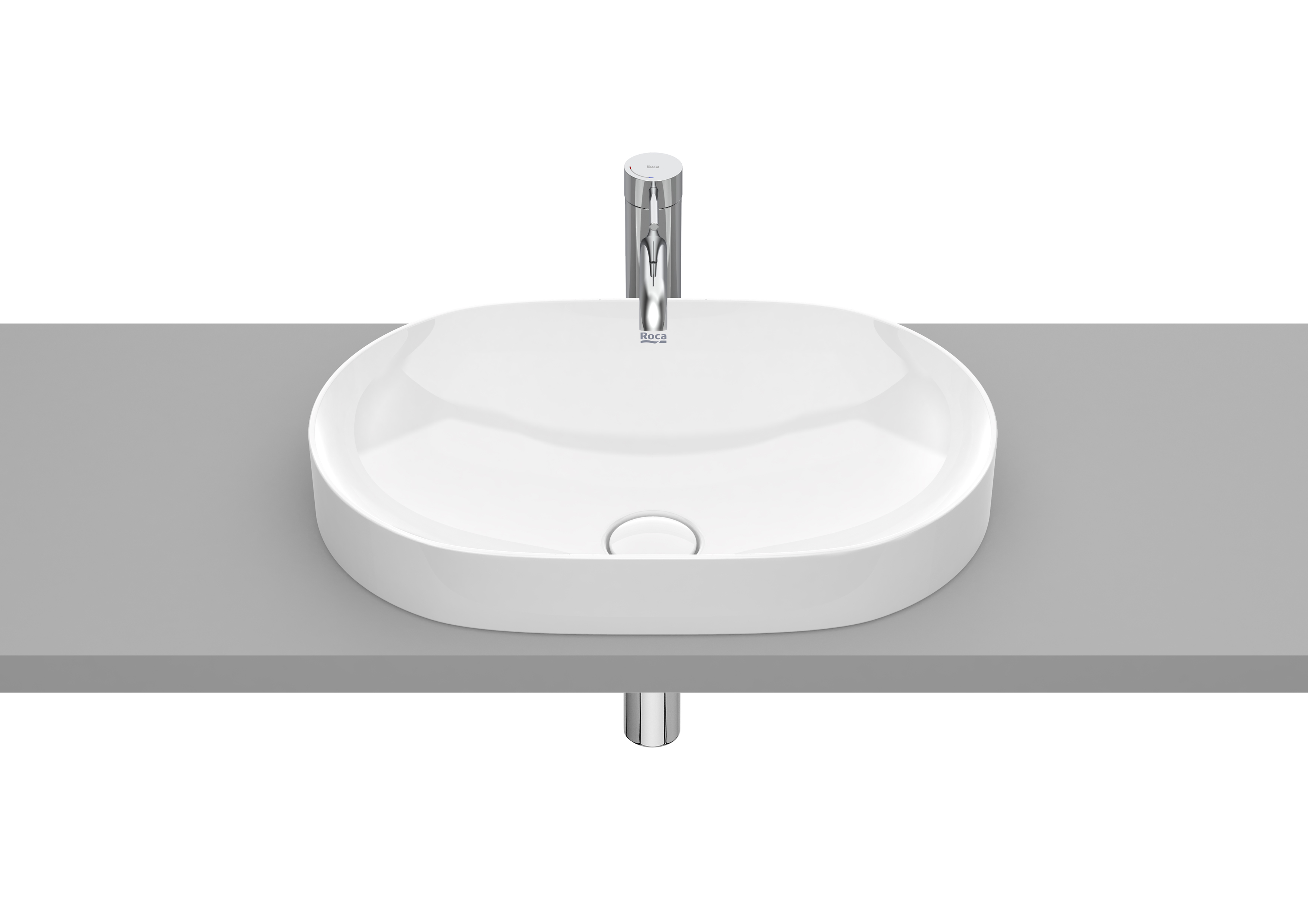 Roca Inspira umywalka 55x37 cm owalna wpuszczana biała A327527000 - Wysyłka w 24h