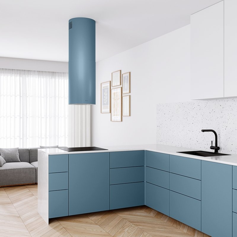 Globalo Design Lobelio Isola okap kuchenny 39 cm wyspowy LOBELIO_ISOLA_39_1_OCEAN_BLUE