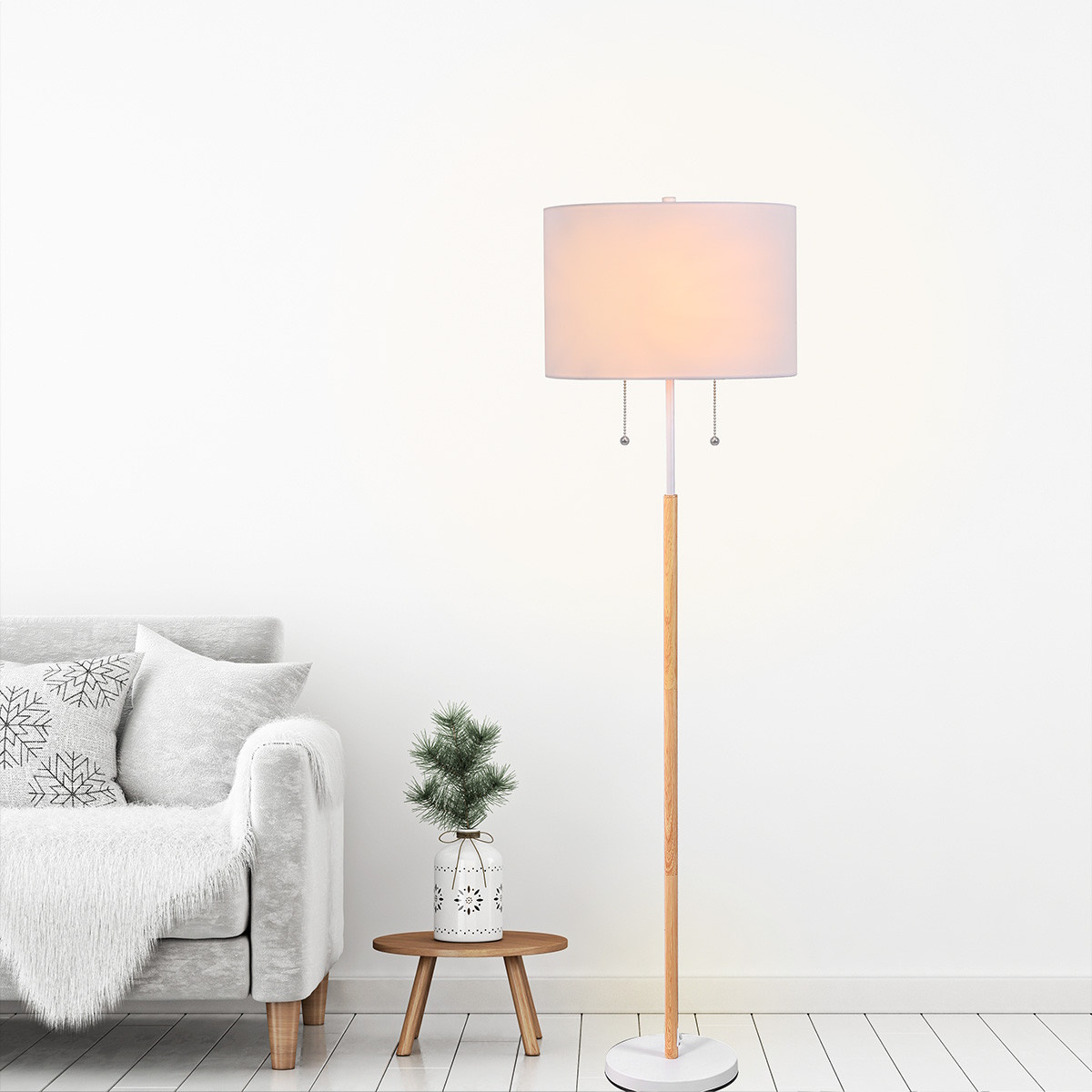 Light Prestige Fogo lampa stojąca 2x15 W biała LP03042FWH