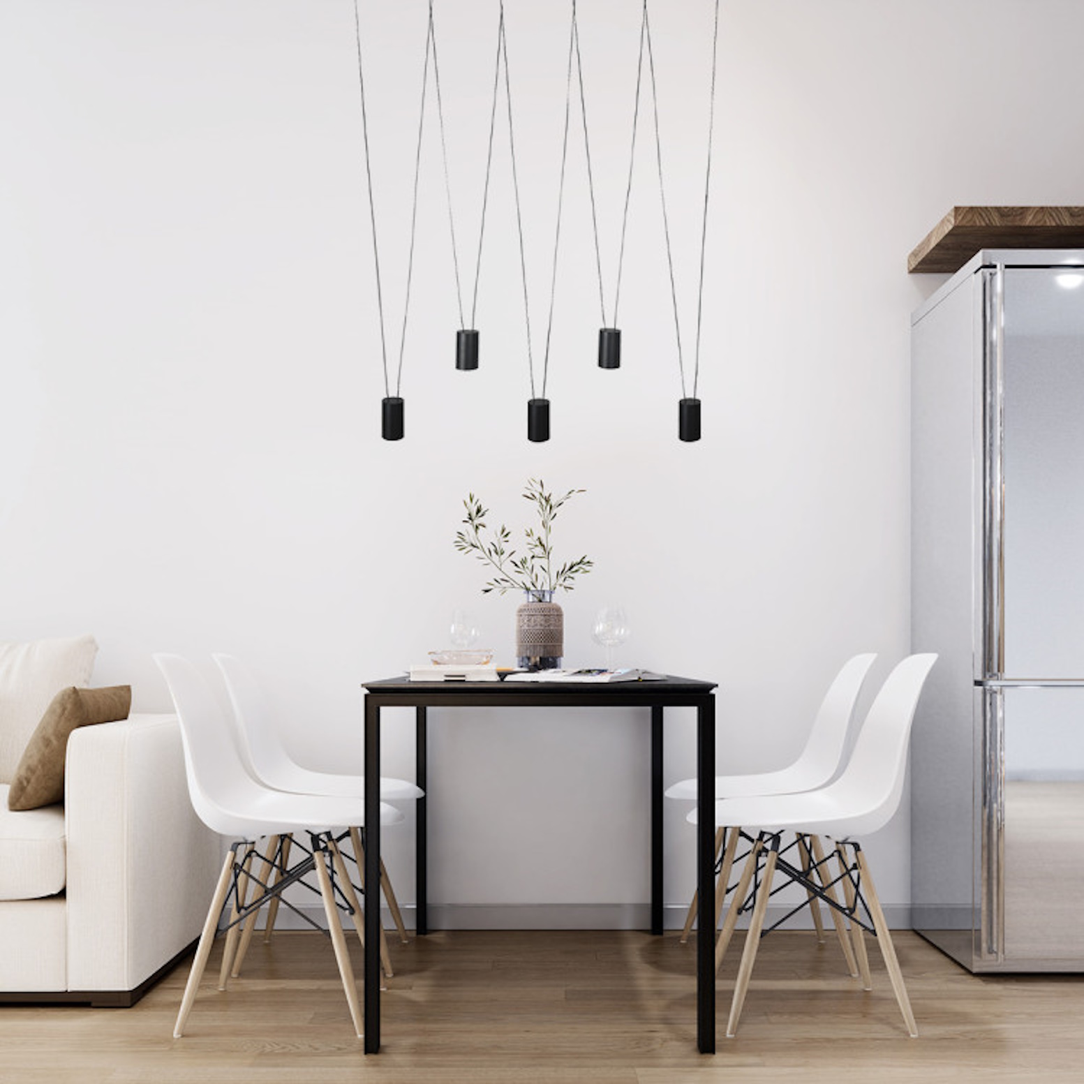 Light Prestige Toledo lampa wisząca 5x8 W czarna LP-432/5PBK