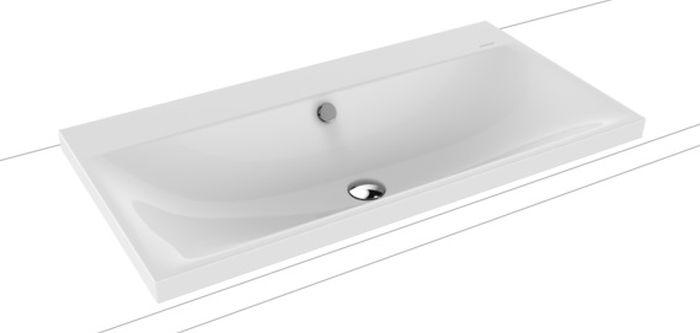 Kaldewei Silenio umywalka 90x46 cm nablatowa prostokątna model 3041 biała 904006003001