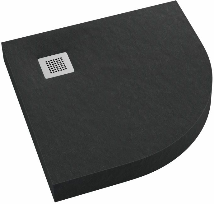 Schedpol New Horizons Black Stone brodzik 90x90 cm półokrągły czarny 3.3304/C/ST-M2