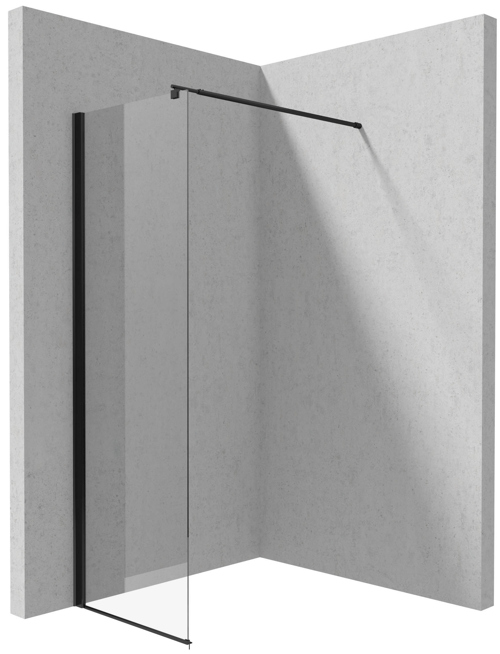 Deante Kerria Plus ścianka prysznicowa walk-in 60 cm czarny mat/szkło przezroczyste KTS_N86P