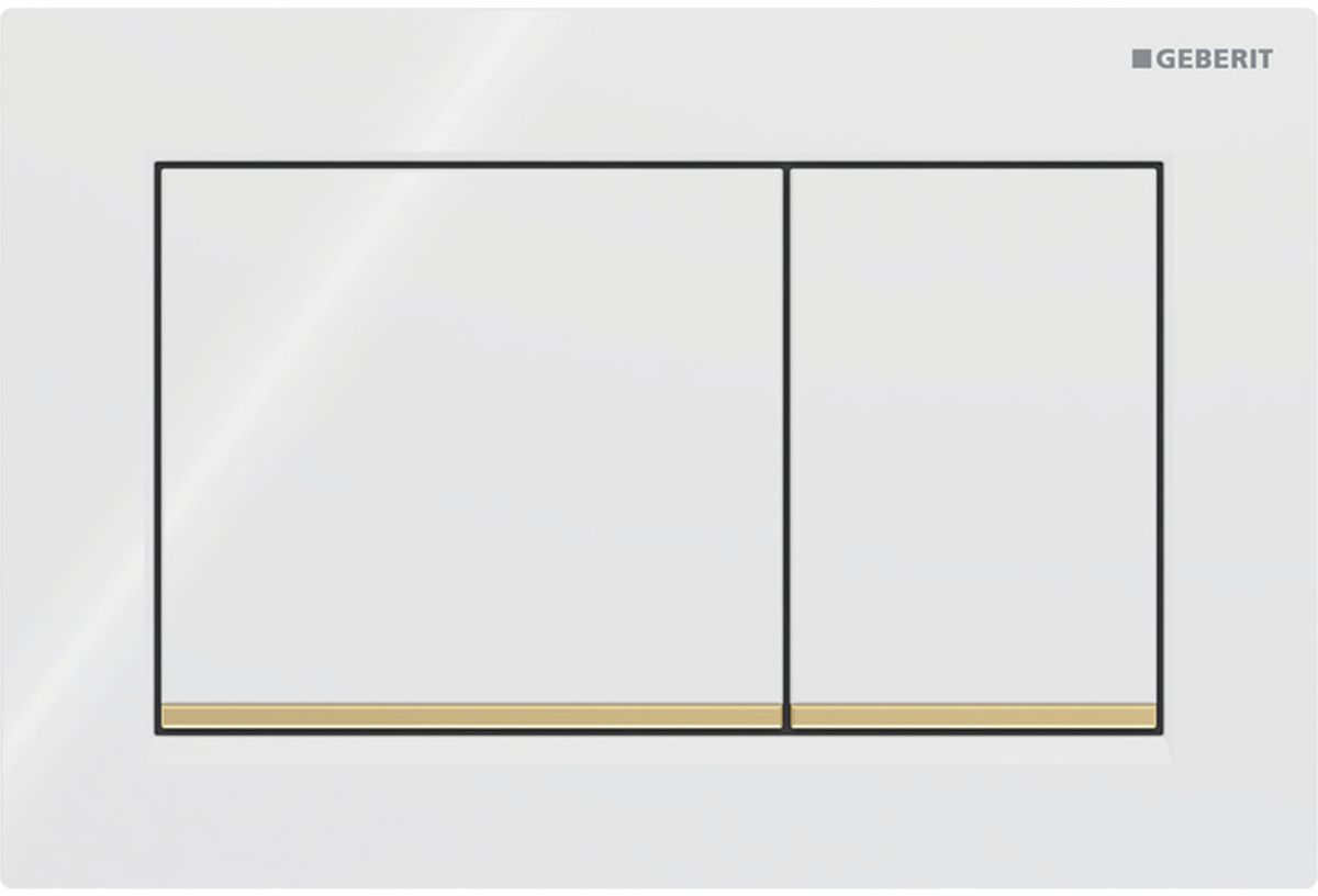 Geberit Omega20 przycisk spłukujący do WC biały-złoty 115.080.KK.1 - Wysyłka w 24h