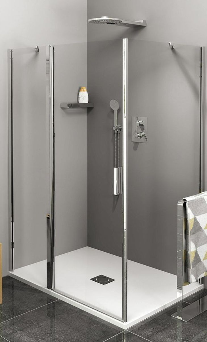 Polysan Zoom Line ścianka prysznicowa 80 cm boczna chrom/szkło przezroczyste ZL3280