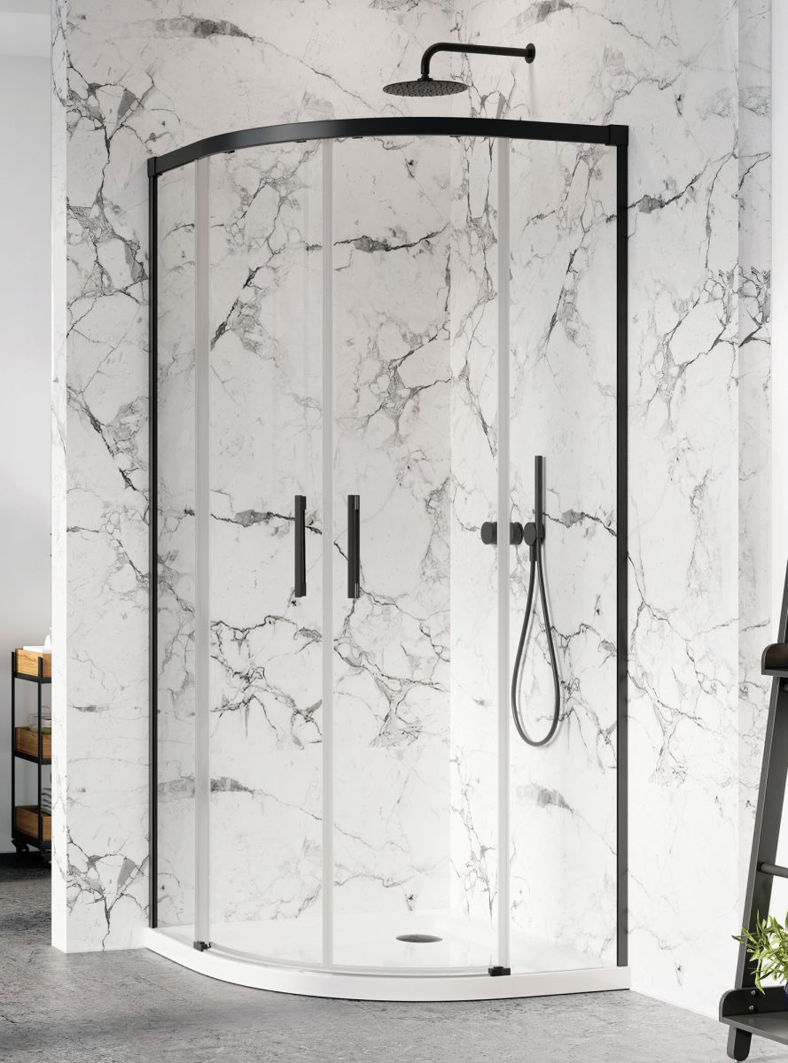 Radaway Idea Black PDD ścianki prysznicowe czarny mat/szkło przezroczyste 387140-54-01