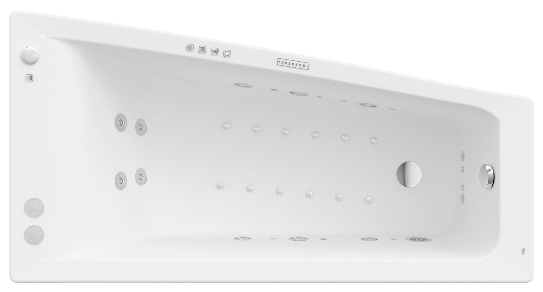 Roca Easy wanna z hydromasażem 150x80 cm asymetryczna biała A24T281000
