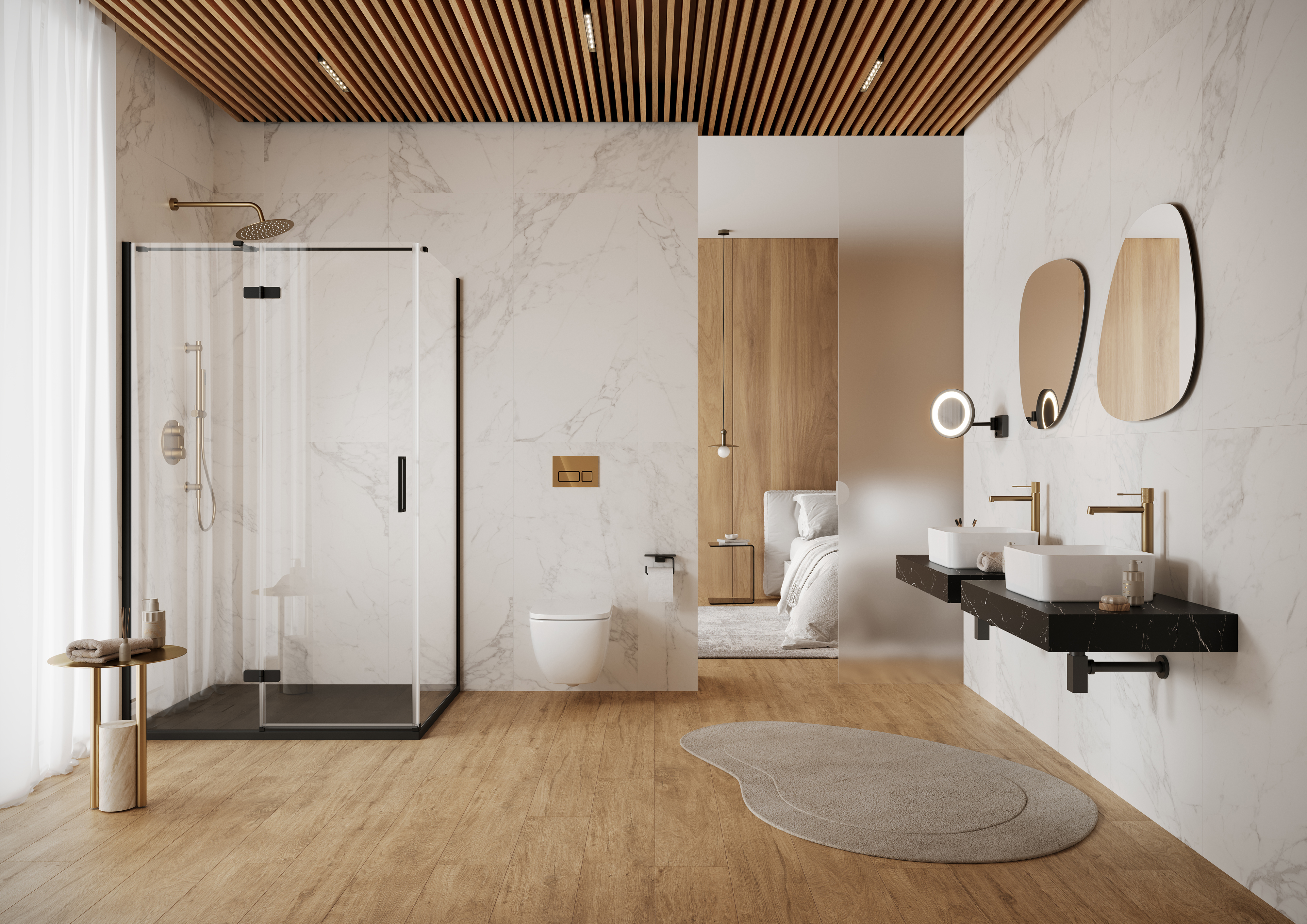 Cersanit City kabina prysznicowa 100x80 cm prostokątna prawa czarny mat/szkło przezroczyste S584-096