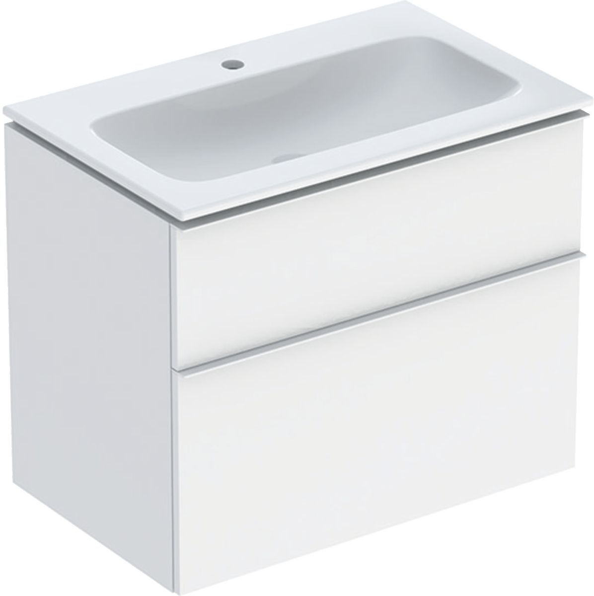 Geberit iCon Set Slim umywalka z szafką 75 cm zestaw meblowy KeraTect biały mat 502.332.01.3