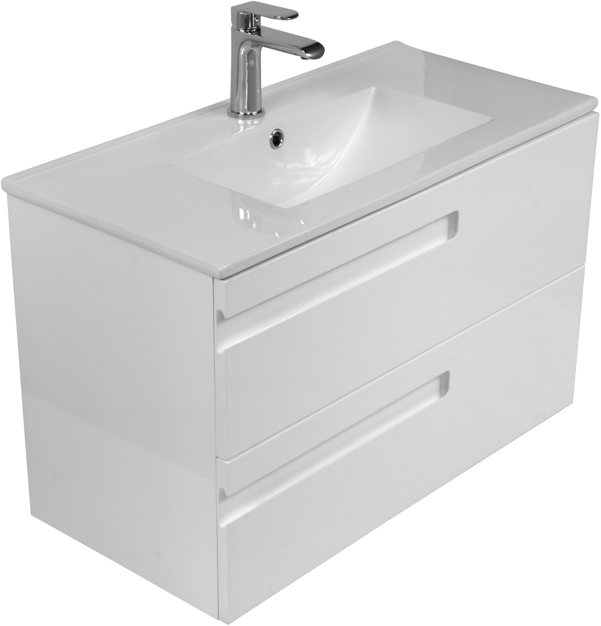 LaVita Floryda umywalka z szafką 80 cm zestaw meblowy biały (5908211488127, 5908211485034)